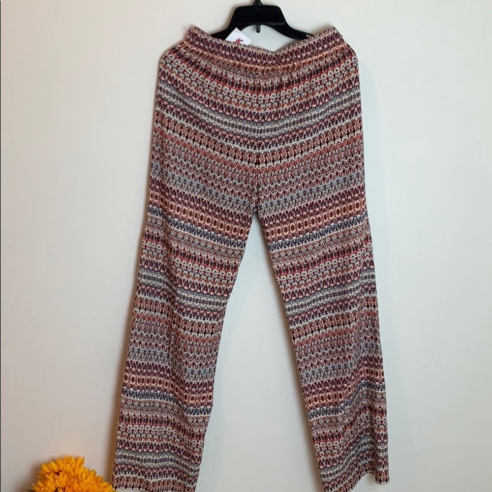 Rose & Rhyme Patterned Foley Wide Leg Pants S - Picture 3 of 5